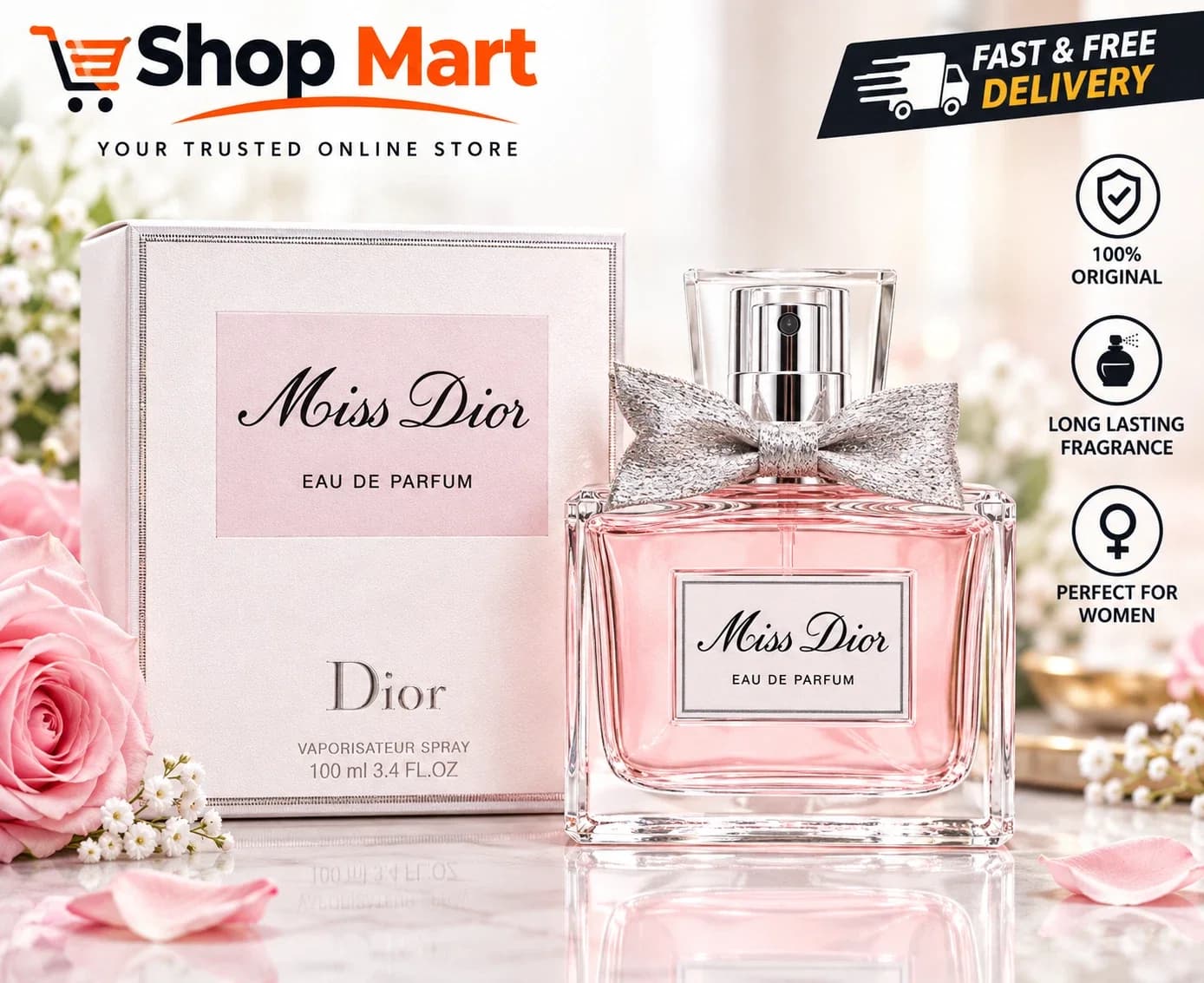 Dior Miss Dior EDP 100ml 3.4oz Women’s Perfume Fragrance New Sealed Authentic