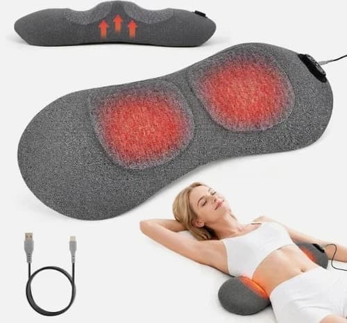 3in1 Lumbar Support Pillow Smooth Spine Triple Fusion Electric Back Massager US